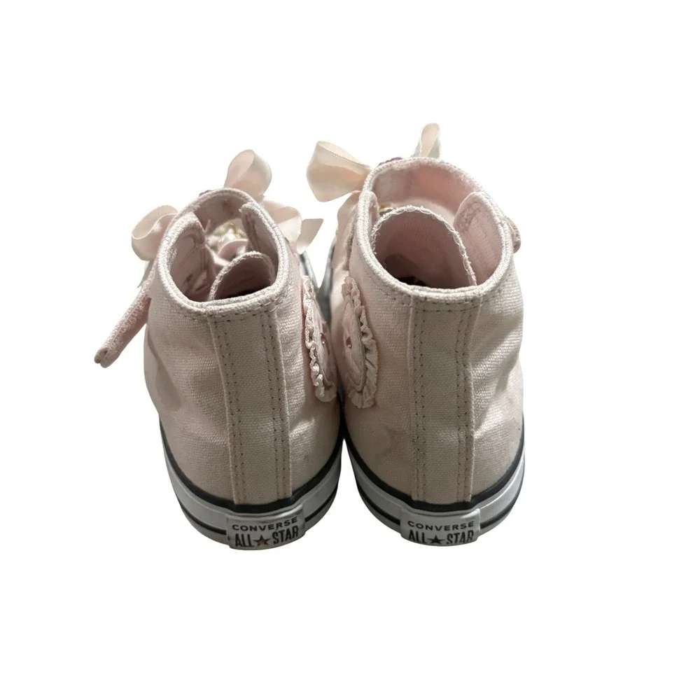 Converse Chuck Taylor All Star Custom Pink Rhinestone Pearl toddlerShoes Size 10